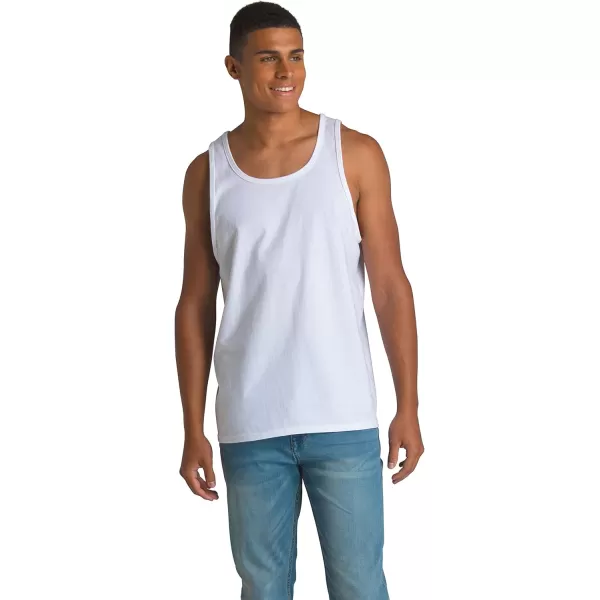 Fruit of the Loom Mens Eversoft Cotton Sleeveless T Shirts Breathable ampamp Moisture Wicking with Odor Control Sizes S4xTank  2 Pack  White Ice