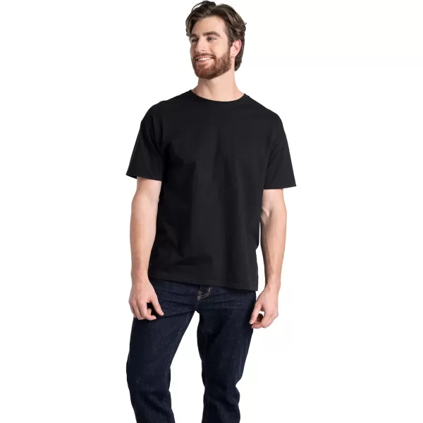 Fruit of the Loom Mens Eversoft Cotton T Shirts Breathable ampamp Moisture Wicking with Odor Control Sizes S4xCrew  2 Pack  Black