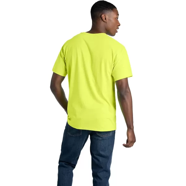 Fruit of the Loom Mens Eversoft Cotton T Shirts Breathable ampamp Moisture Wicking with Odor Control Sizes S4xCrew  2 Pack  Safety Green