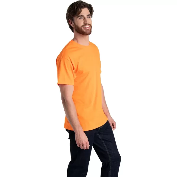 Fruit of the Loom Mens Eversoft Cotton T Shirts Breathable ampamp Moisture Wicking with Odor Control Sizes S4xCrew  2 Pack  Safety Orange