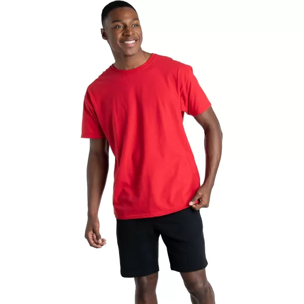 Fruit of the Loom Mens Eversoft Cotton T Shirts Breathable ampamp Moisture Wicking with Odor Control Sizes S4xCrew  2 Pack  True Red