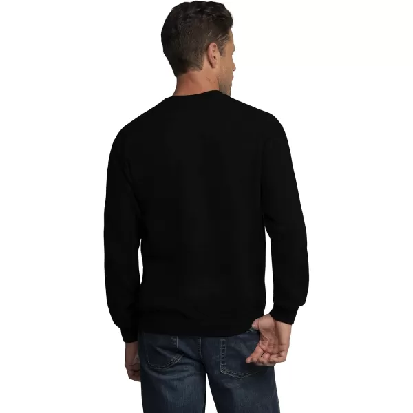 Fruit of the Loom Mens Eversoft Fleece Crewneck Sweatshirts Moisture Wicking ampamp Breathable Sizes S4X 2 PackBlackNavy Small