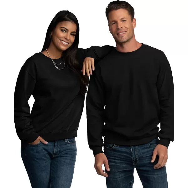 Fruit of the Loom Mens Eversoft Fleece Crewneck Sweatshirts Moisture Wicking ampamp Breathable Sizes S4X 2 PackBlackNavy Small