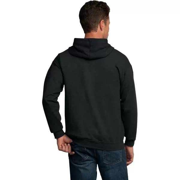 Fruit of the Loom Mens Eversoft Fleece Hoodies Moisture Wicking ampamp Breathable Full Zip Hooded SweatshirtBlack Heather Full Zip