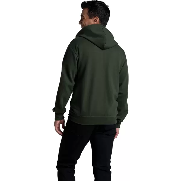 Fruit of the Loom Mens Eversoft Fleece Hoodies Moisture Wicking ampamp Breathable Full Zip Hooded SweatshirtDuffle Bag Green Full Zip