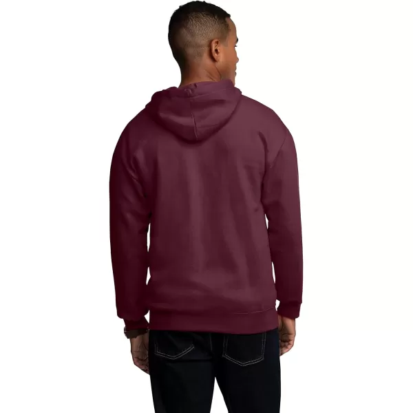 Fruit of the Loom Mens Eversoft Fleece Hoodies Moisture Wicking ampamp Breathable Full Zip Hooded SweatshirtMaroon Full Zip