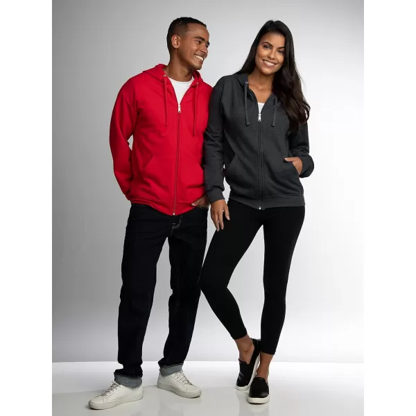 Fruit of the Loom Mens Eversoft Fleece Hoodies Moisture Wicking ampamp Breathable Full Zip Hooded SweatshirtSafety Orange Full Zip
