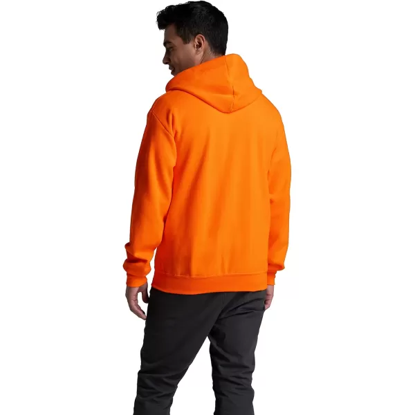 Fruit of the Loom Mens Eversoft Fleece Hoodies Moisture Wicking ampamp Breathable Full Zip Hooded SweatshirtSafety Orange Full Zip
