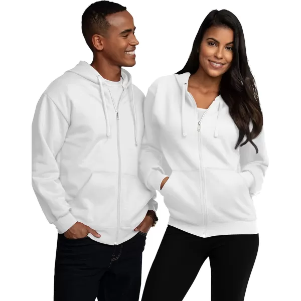 Fruit of the Loom Mens Eversoft Fleece Hoodies Moisture Wicking ampamp Breathable Full Zip Hooded SweatshirtWhite Full Zip