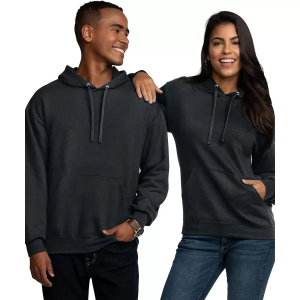 Fruit of the Loom Mens Eversoft Fleece Hoodies Moisture Wicking ampamp Breathable Pullover Hooded SweatshirtBlack Heather Pullover