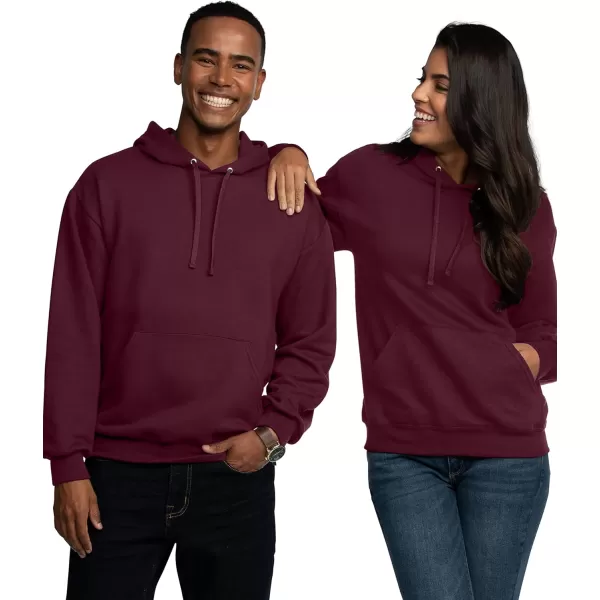 Fruit of the Loom Mens Eversoft Fleece Hoodies Moisture Wicking ampamp Breathable Pullover Hooded SweatshirtMaroon Pullover