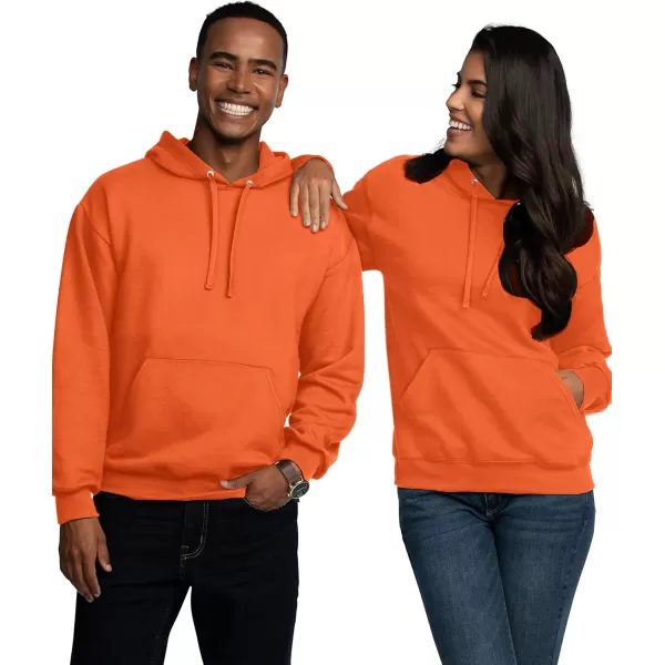 Fruit of the Loom Mens Eversoft Fleece Hoodies Moisture Wicking ampamp Breathable Pullover Hooded SweatshirtSafety Orange Pullover