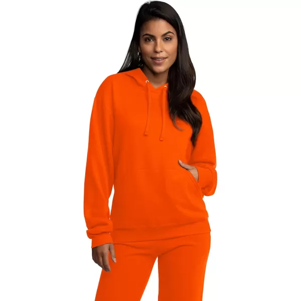 Fruit of the Loom Mens Eversoft Fleece Hoodies Moisture Wicking ampamp Breathable Pullover Hooded SweatshirtSafety Orange Pullover