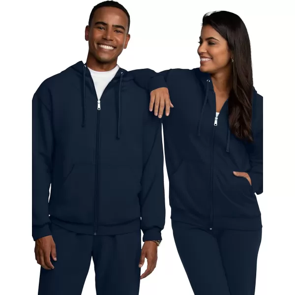 Fruit of the Loom Mens Eversoft Fleece Hoodies Pullover Moisture Wicking ampamp Breathable Sizes S4X Full Zip2 PackBlackNavy Small