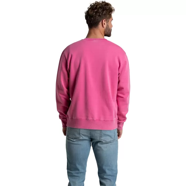 Fruit of the Loom Mens Eversoft Fleece Sweatshirts Moisture Wicking ampamp Breathable Crewneck SweatshirtGarment Dyed Pink Flash