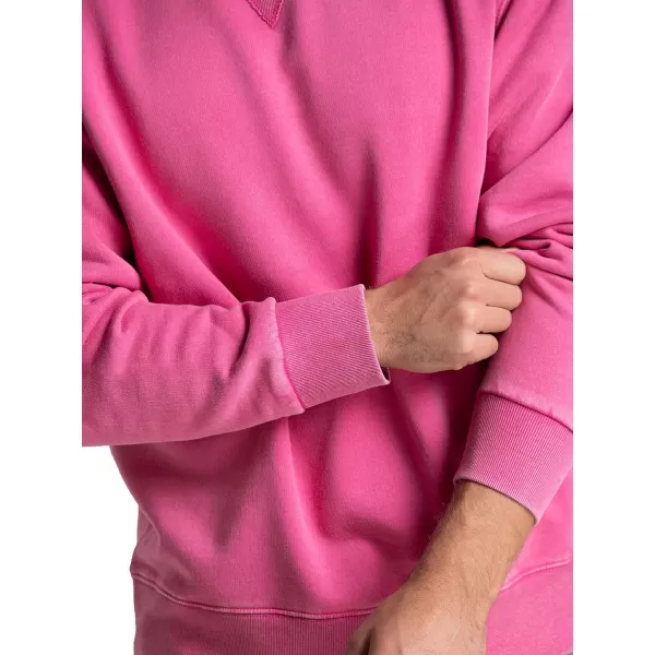 Fruit of the Loom Mens Eversoft Fleece Sweatshirts Moisture Wicking ampamp Breathable Crewneck SweatshirtGarment Dyed Pink Flash