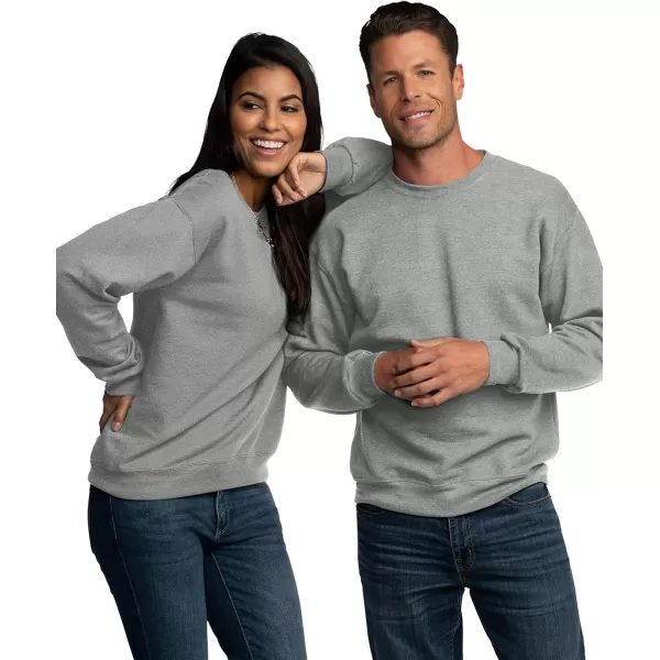 Fruit of the Loom Mens Eversoft Fleece Sweatshirts Moisture Wicking ampamp Breathable Crewneck SweatshirtGrey Heather