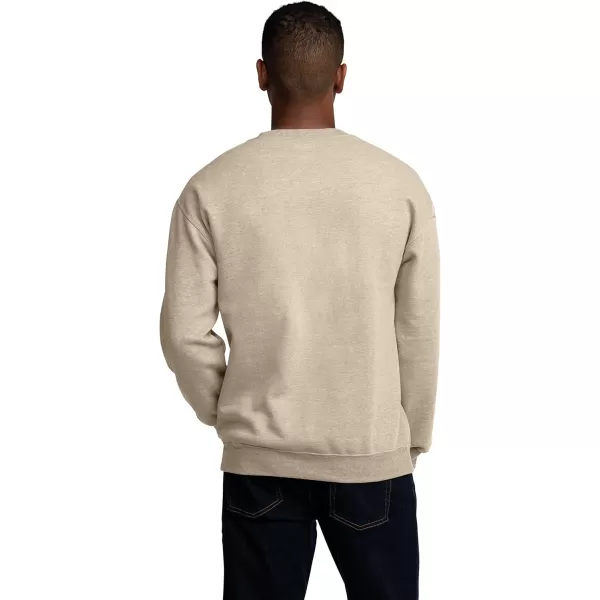 Fruit of the Loom Mens Eversoft Fleece Sweatshirts Moisture Wicking ampamp Breathable Crewneck SweatshirtKhaki Heather