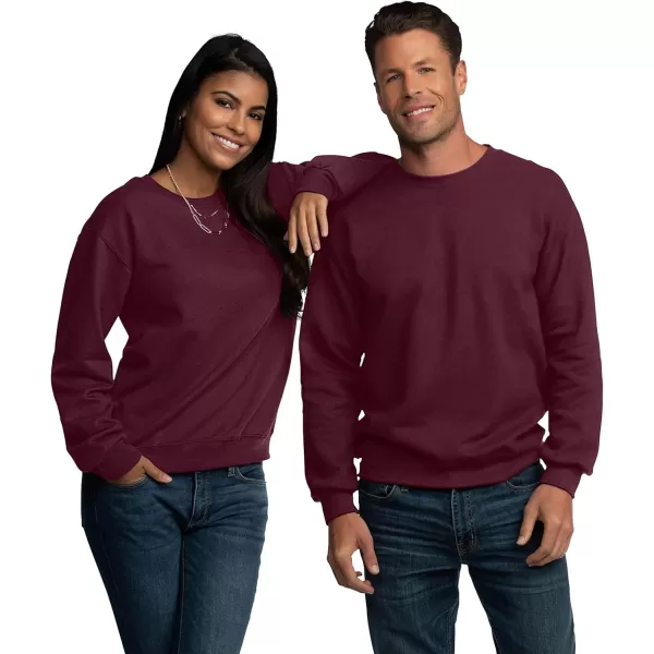 Fruit of the Loom Mens Eversoft Fleece Sweatshirts Moisture Wicking ampamp Breathable Crewneck SweatshirtMaroon