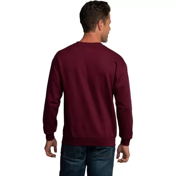 Fruit of the Loom Mens Eversoft Fleece Sweatshirts Moisture Wicking ampamp Breathable Crewneck SweatshirtMaroon