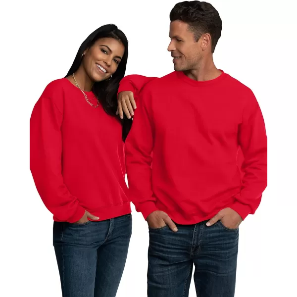 Fruit of the Loom Mens Eversoft Fleece Sweatshirts Moisture Wicking ampamp Breathable Crewneck SweatshirtRed