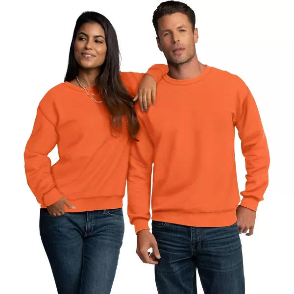 Fruit of the Loom Mens Eversoft Fleece Sweatshirts Moisture Wicking ampamp Breathable Crewneck SweatshirtSafety Orange