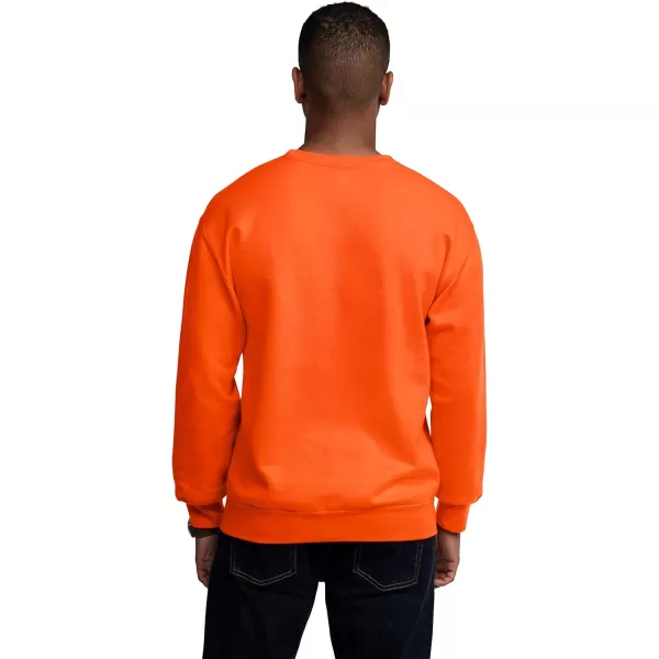 Fruit of the Loom Mens Eversoft Fleece Sweatshirts Moisture Wicking ampamp Breathable Crewneck SweatshirtSafety Orange