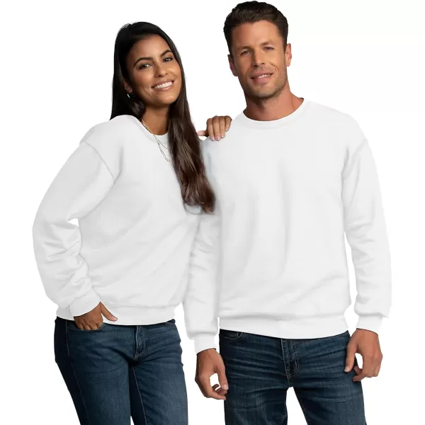 Fruit of the Loom Mens Eversoft Fleece Sweatshirts Moisture Wicking ampamp Breathable Crewneck SweatshirtWhite