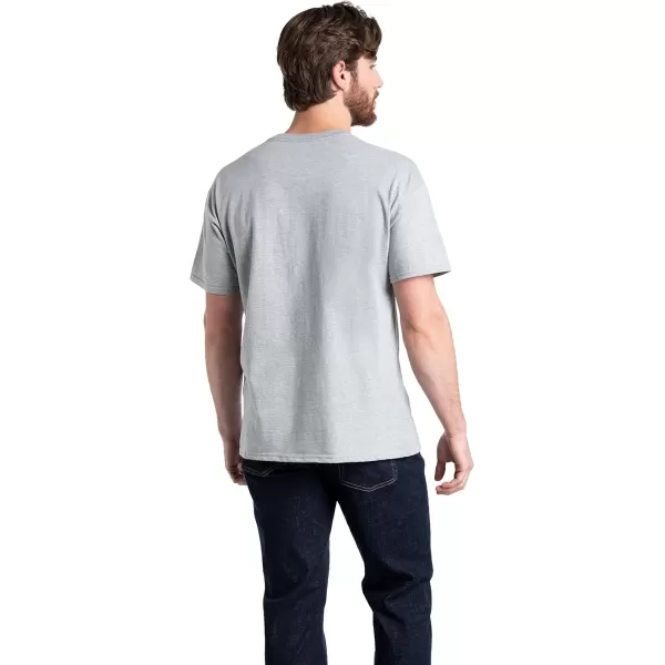 Fruit of the Loom mens Eversoft Cotton Short Sleeve Pocket Tshirts Breathable ampamp Tag Free2 Pack  Grey Heather