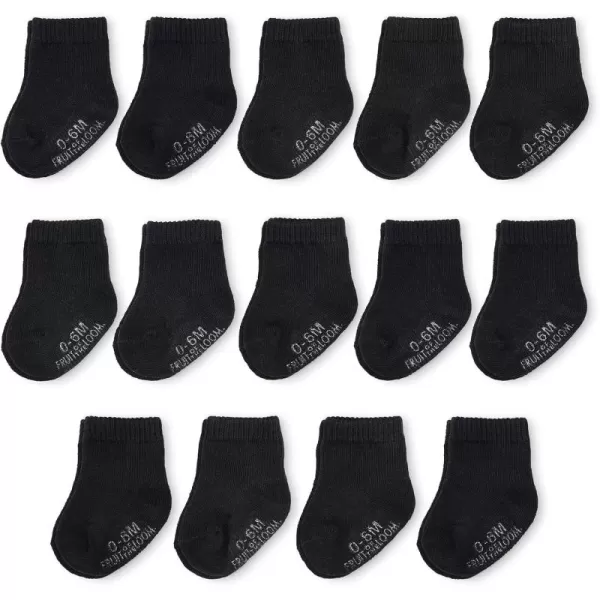 Fruit of the Loom Baby 14Pack Grow ampamp Fit Flex Zones Cotton Stretch Socks  Unisex Girls BoysBlack