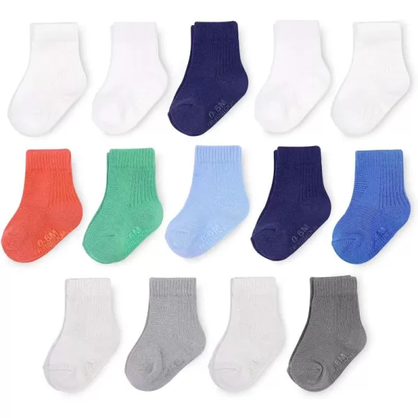 Fruit of the Loom Baby 14Pack Grow ampamp Fit Flex Zones Cotton Stretch Socks  Unisex Girls BoysBlue