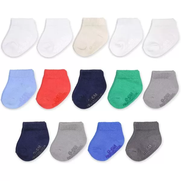 Fruit of the Loom Baby 14Pack Grow ampamp Fit Flex Zones Cotton Stretch Socks  Unisex Girls BoysLow Cut  Blue