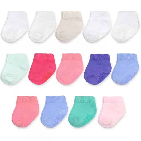 Fruit of the Loom Baby 14Pack Grow ampamp Fit Flex Zones Cotton Stretch Socks  Unisex Girls BoysLow Cut  Pink