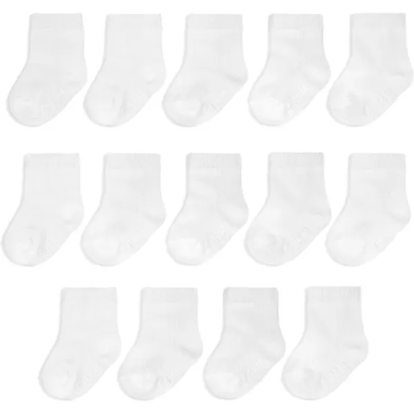 Fruit of the Loom Baby 14Pack Grow ampamp Fit Flex Zones Cotton Stretch Socks  Unisex Girls BoysWhite