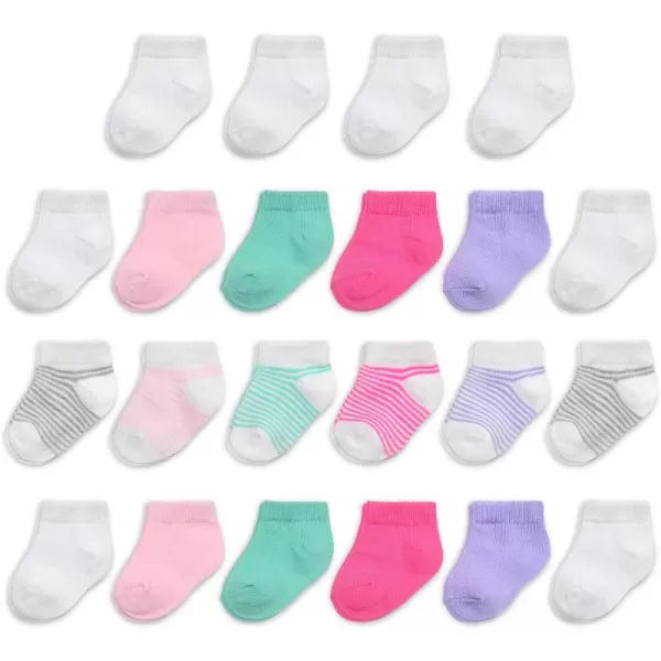 Fruit of the Loom Baby 22Pack Grow ampamp Fit Flex Zones Low Cut Stretch Socks  Unisex Girls BoysPink