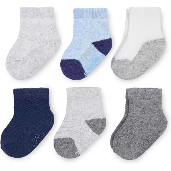 Fruit of the Loom Baby 6Pack All Weather CrewLength Socks Mesh ampamp Thermal Stretch  Unisex Girls BoysBlue