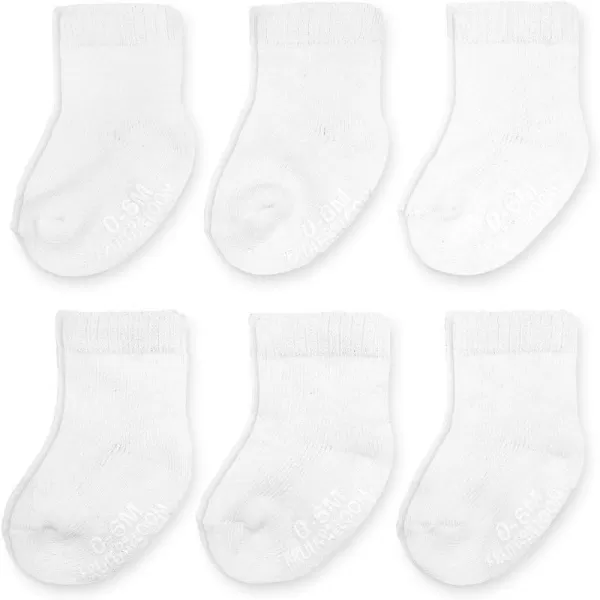 Fruit of the Loom Baby 6Pack All Weather CrewLength Socks Mesh ampamp Thermal Stretch  Unisex Girls BoysWhite