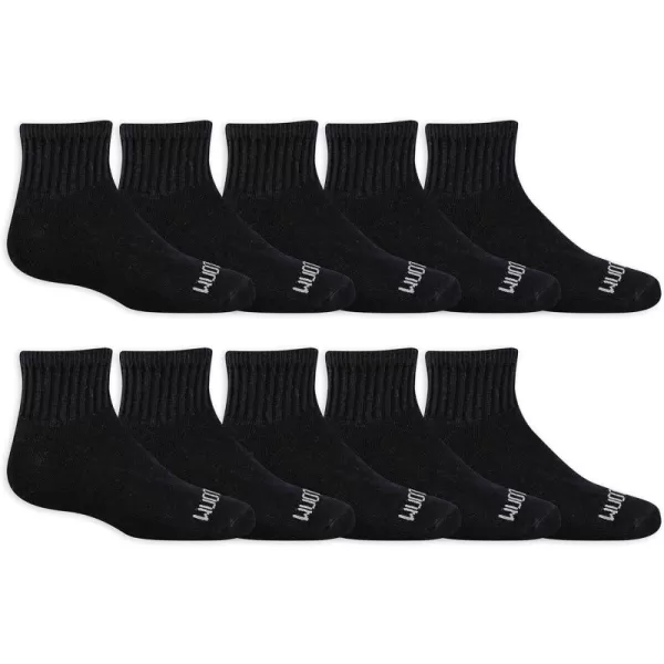 Fruit of the Loom Boys Dual Defense Ankle Socks 10 PackBlack