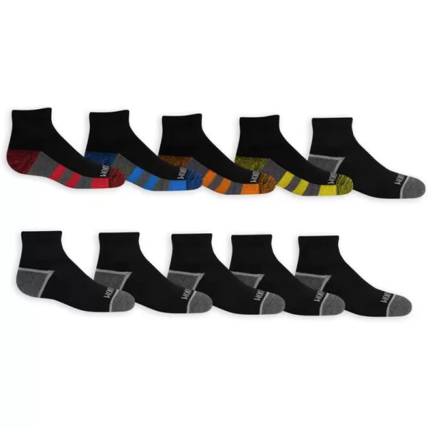 Fruit of the Loom Boys Everyday Active Sports Ankle Socks 10 PackBlack