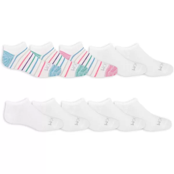 Fruit of the Loom Girls Everyday No Show Socks 10 PackAssorted