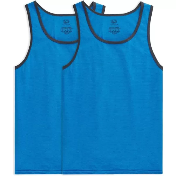 Fruit of the Loom Mens Eversoft Cotton Sleeveless T Shirts Breathable ampamp Moisture Wicking with Odor Control Sizes S4xTank  2 Pack  French Blue