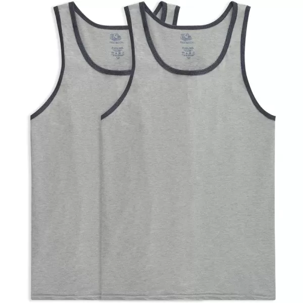 Fruit of the Loom Mens Eversoft Cotton Sleeveless T Shirts Breathable ampamp Moisture Wicking with Odor Control Sizes S4xTank  2 Pack  Grey Heather