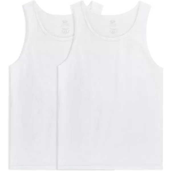 Fruit of the Loom Mens Eversoft Cotton Sleeveless T Shirts Breathable ampamp Moisture Wicking with Odor Control Sizes S4xTank  2 Pack  White