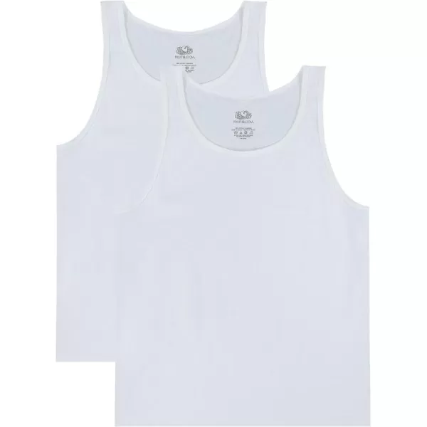 Fruit of the Loom Mens Eversoft Cotton Sleeveless T Shirts Breathable ampamp Moisture Wicking with Odor Control Sizes S4xTank  2 Pack  White Ice