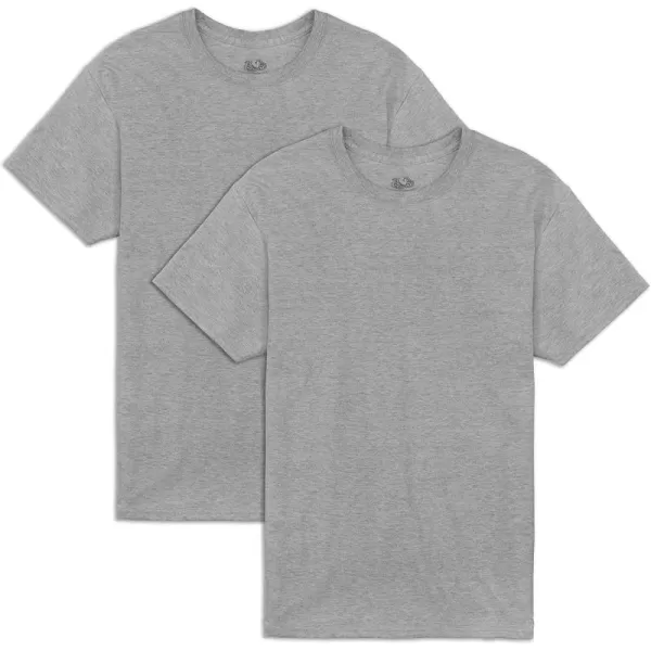 Fruit of the Loom Mens Eversoft Cotton T Shirts Breathable ampamp Moisture Wicking with Odor Control Sizes S4xCrew  2 Pack  Grey Heather