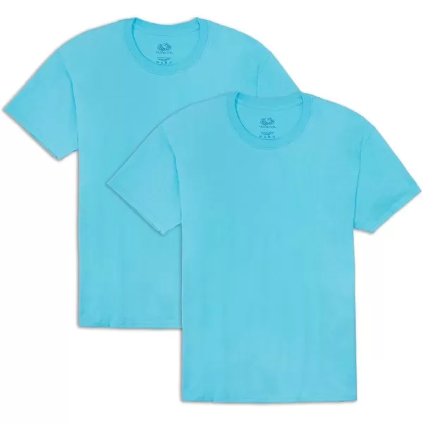 Fruit of the Loom Mens Eversoft Cotton T Shirts Breathable ampamp Moisture Wicking with Odor Control Sizes S4xCrew  2 Pack  Scuba Blue