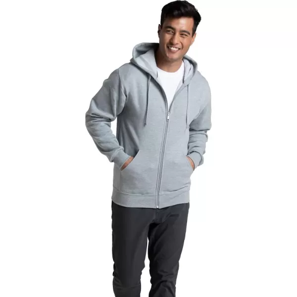 Fruit of the Loom Mens Eversoft Fleece Hoodies Moisture Wicking ampamp Breathable Full Zip Hooded SweatshirtGrey Heather Full Zip