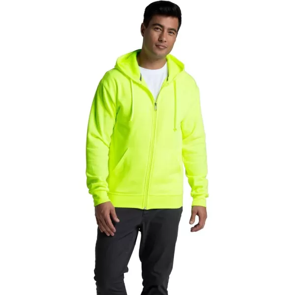 Fruit of the Loom Mens Eversoft Fleece Hoodies Moisture Wicking ampamp Breathable Full Zip Hooded SweatshirtSafety Green Full Zip