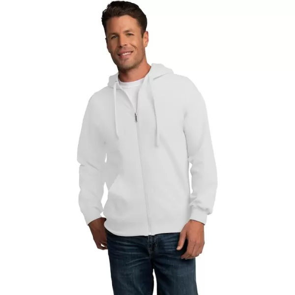 Fruit of the Loom Mens Eversoft Fleece Hoodies Moisture Wicking ampamp Breathable Full Zip Hooded SweatshirtWhite Full Zip