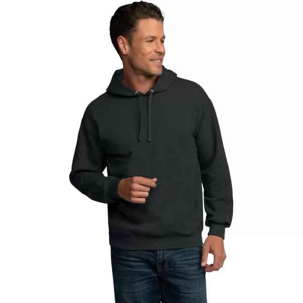 Fruit of the Loom Mens Eversoft Fleece Hoodies Moisture Wicking ampamp Breathable Pullover Hooded SweatshirtBlack Heather Pullover